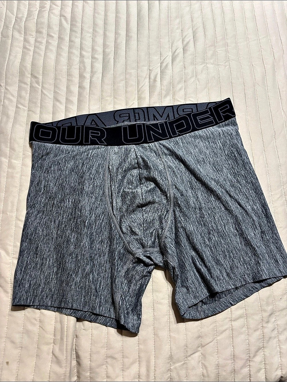 Under Armour Men's Tech Boxerjock 6-Inch Boxer Briefs Gray Boxer Briefs